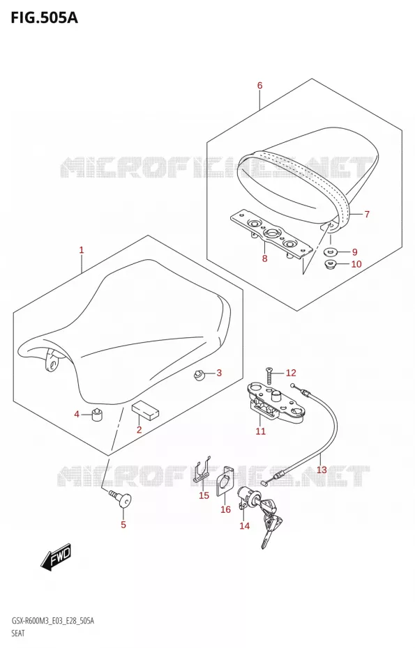 SELLE Suzuki MOTO 600 GSX-R 2023  GSX-R600 M3 (E03,E28,E33)