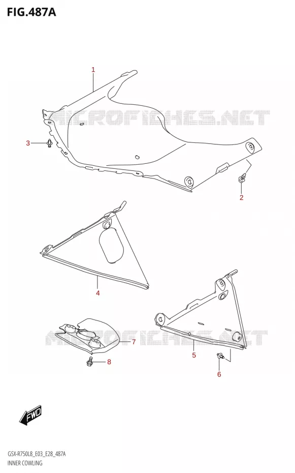 CARENAGES INTERIEURS Suzuki MOTO 750 GSX-R 2018  GSX-R750 L8 (E03,E28,E33)
