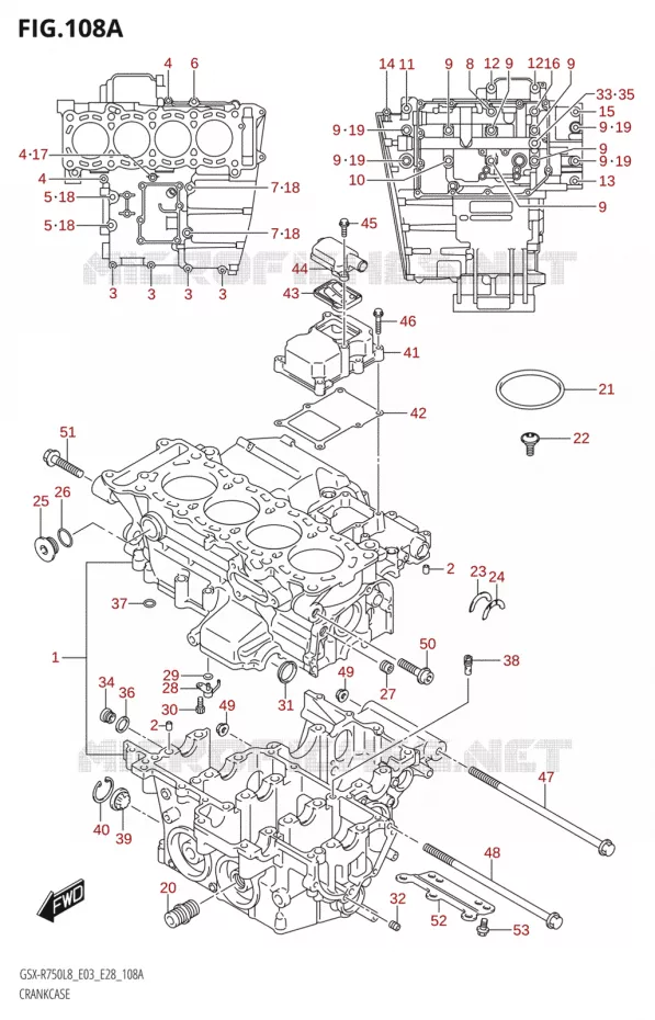 CARTERS MOTEUR Suzuki MOTO 750 GSX-R 2018  GSX-R750 L8 (E03,E28,E33)