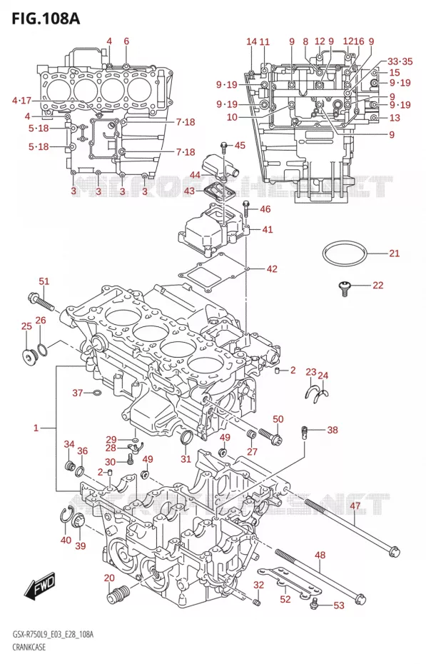 CARTERS MOTEUR Suzuki MOTO 750 GSX-R 2019  GSX-R750 L9 (E03,E28,E33)