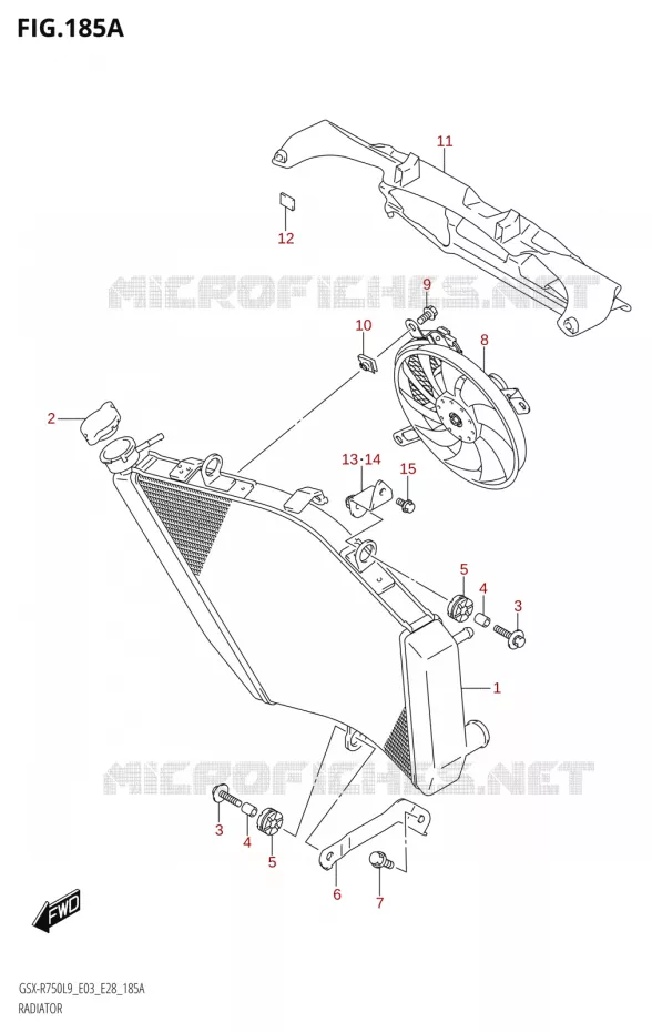 RADIATEUR Suzuki MOTO 750 GSX-R 2019  GSX-R750 L9 (E03,E28,E33)