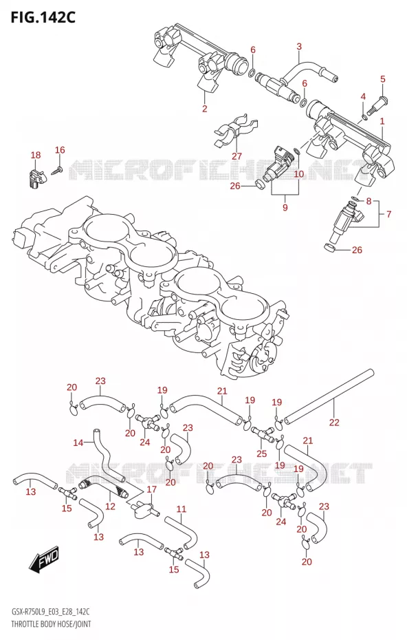 SYSTÈME D'INJECTION (GSX-R750:L9:E33) Suzuki MOTO 750 GSX-R 2019  GSX-R750 L9 (E03,E28,E33)