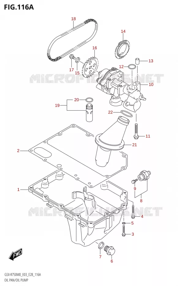 CARTER INFERIEUR - POMPE A HUILE Suzuki MOTO 750 GSX-R 2020  GSX-R750 M0 (E03,E28,E33)