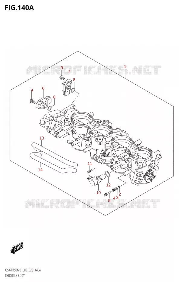 CORPS DE PAPILLON (E03,E28) Suzuki MOTO 750 GSX-R 2020  GSX-R750 M0 (E03,E28,E33)