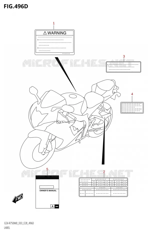 ETIQUETTE (E03) Suzuki MOTO 750 GSX-R 2020  GSX-R750 M0 (E03,E28,E33)