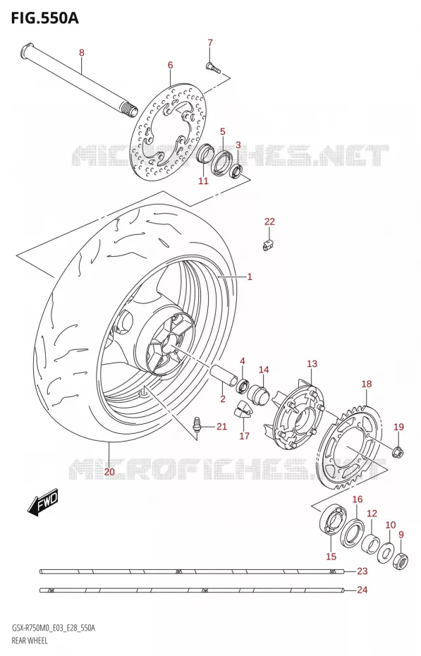ROUE ARRIERE Suzuki MOTO 750 GSX-R 2020  GSX-R750 M0 (E03,E28,E33)