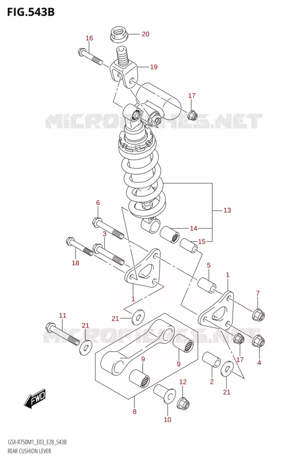 BIELLETTE DE SUSPENSION ARRIERE Suzuki MOTO 750 GSX-R 2021  GSX-R750 M1 (E03,E28,E33)