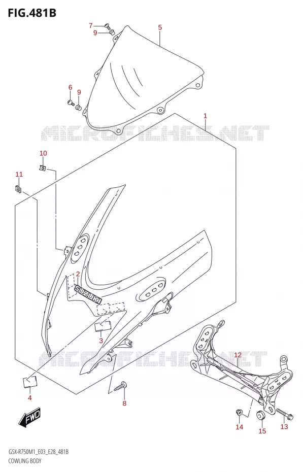 CARENAGES (GSX-R750) Suzuki MOTO 750 GSX-R 2021  GSX-R750 M1 (E03,E28,E33)