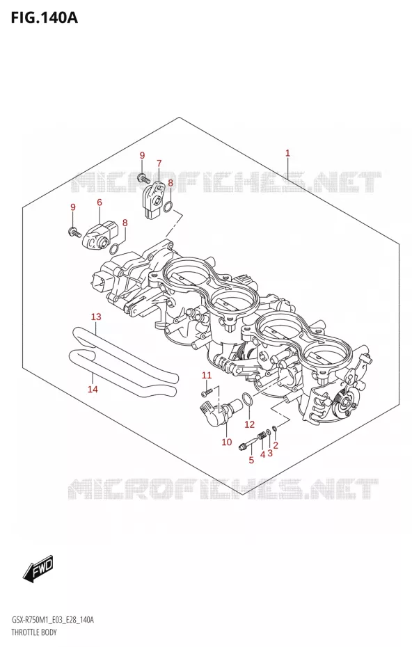 CORPS DE PAPILLON (E03,E28) Suzuki MOTO 750 GSX-R 2021  GSX-R750 M1 (E03,E28,E33)