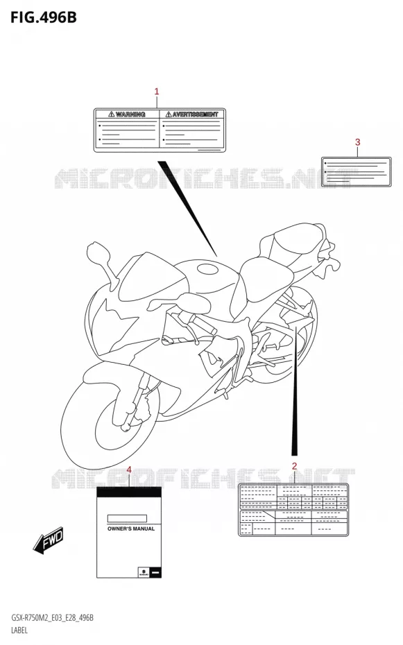 ETIQUETTE (E28) Suzuki MOTO 750 GSX-R 2022  GSX-R750 M2 (E03,E28,E33)