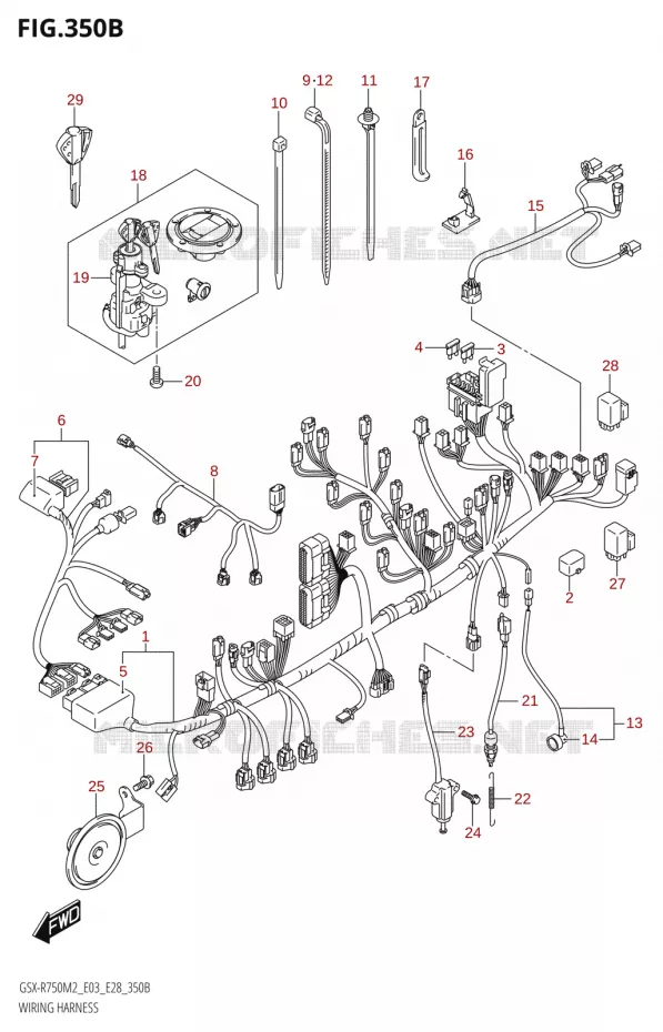 FAISCEAU ELECTRIQUE (E33) Suzuki MOTO 750 GSX-R 2022  GSX-R750 M2 (E03,E28,E33)