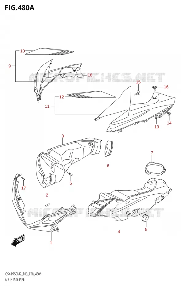 PRISE D AIR (GSX-R750) Suzuki MOTO 750 GSX-R 2022  GSX-R750 M2 (E03,E28,E33)