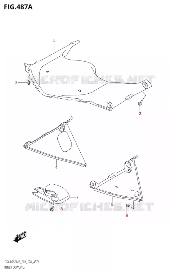 CARENAGES INTERIEURS Suzuki MOTO 750 GSX-R 2023  GSX-R750 M3 (E03,E28,E33)