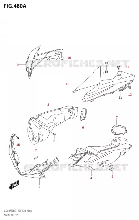 PRISE D AIR (GSX-R750) Suzuki MOTO 750 GSX-R 2023  GSX-R750 M3 (E03,E28,E33)