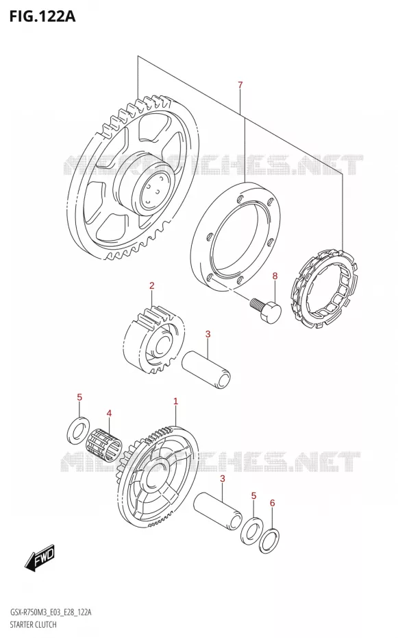 ROUE LIBRE DE DEMARREUR Suzuki MOTO 750 GSX-R 2023  GSX-R750 M3 (E03,E28,E33)