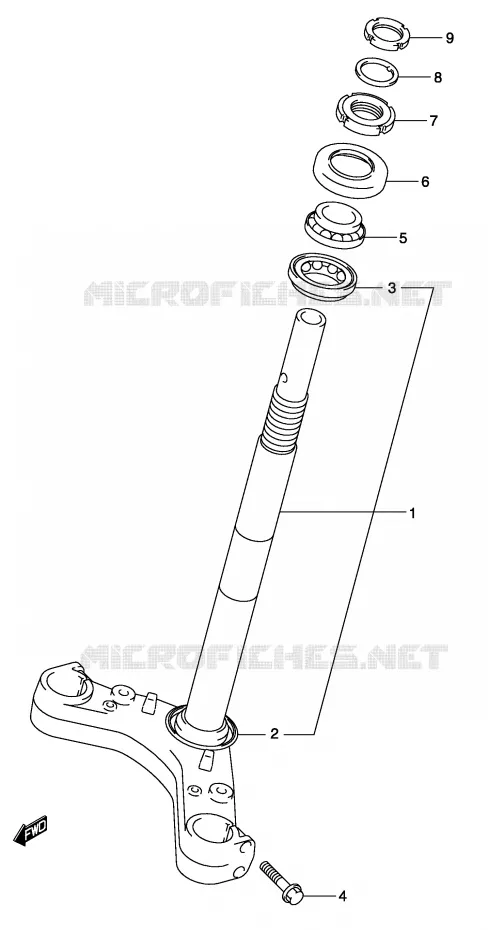 COLONNE DE DIRECTION Suzuki SCOOTER 150 BURGMAN 2002  UH150K2(P19)