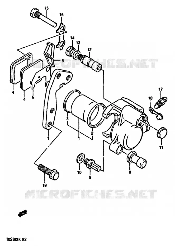 ETRIER DE FREIN AVANT Suzuki MOTO 250 TS-X 1984  TS250XE(E/G/H/J/K)