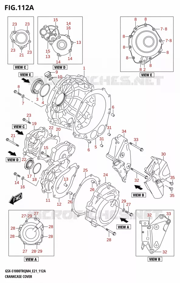COUVERCLES DE CARTERS Suzuki MOTO 1000 GSX-S 2024  GSX-S1000TRQ M4 (E21)