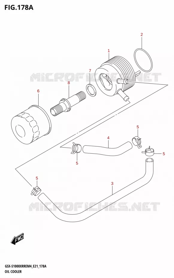 RADIATEUR D'HUILE Suzuki MOTO 1000 GSX-S 2024  GSX-S1000XRRE M4 (E21)