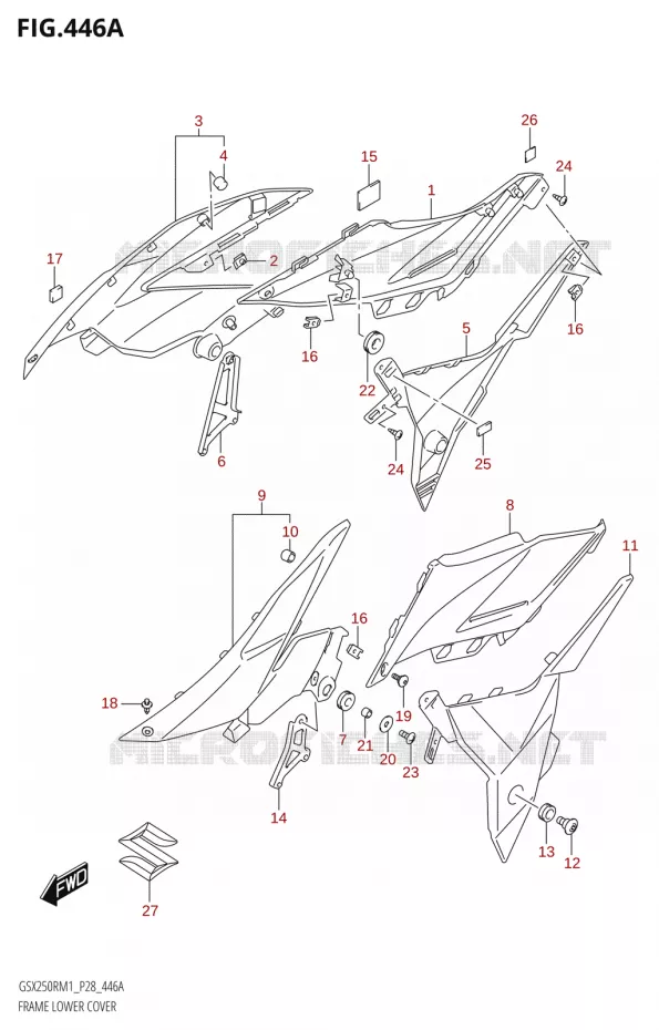 CARENAGES INFERIEURS Suzuki MOTO 250 GSX-R 2021  GSX250R M1 (P28)