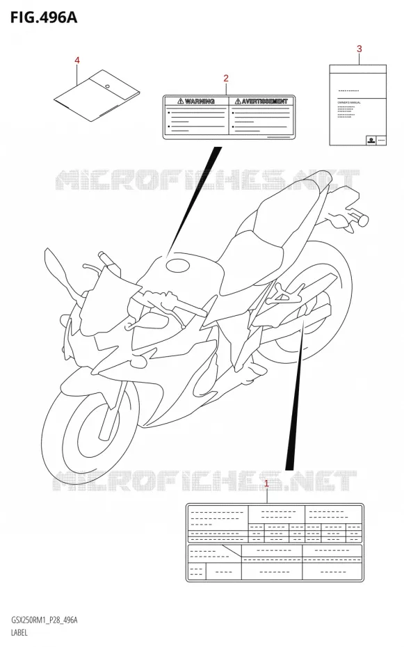 ETIQUETTE Suzuki MOTO 250 GSX-R 2021  GSX250R M1 (P28)