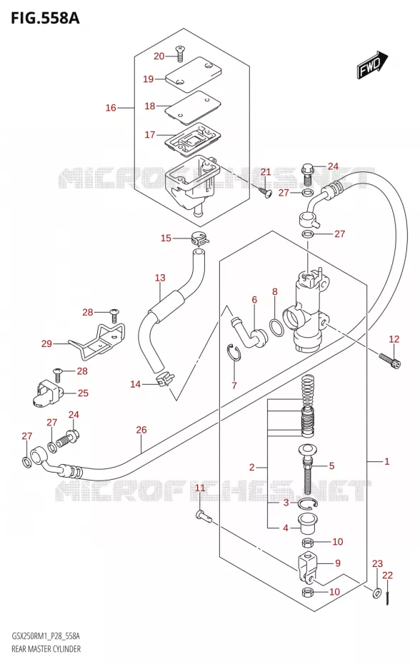 MAITRE CYLINDRE DE FREIN ARRIERE Suzuki MOTO 250 GSX-R 2021  GSX250R M1 (P28)