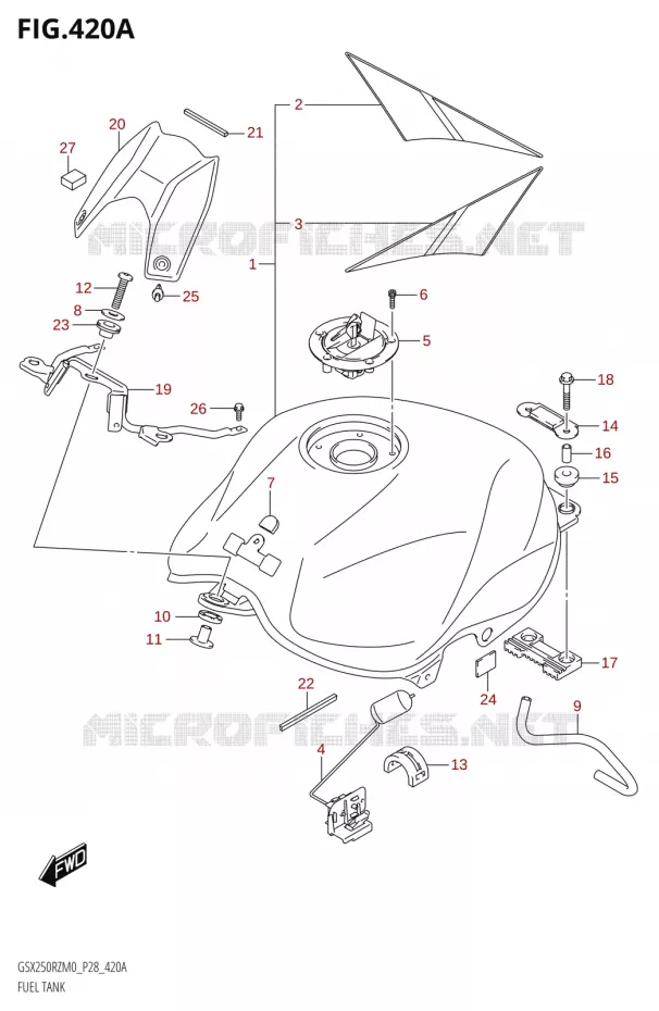 RESERVOIR D'ESSENCE Suzuki MOTO 250 GSX-R 2020  GSX250RZ M0 E03,E28,E33