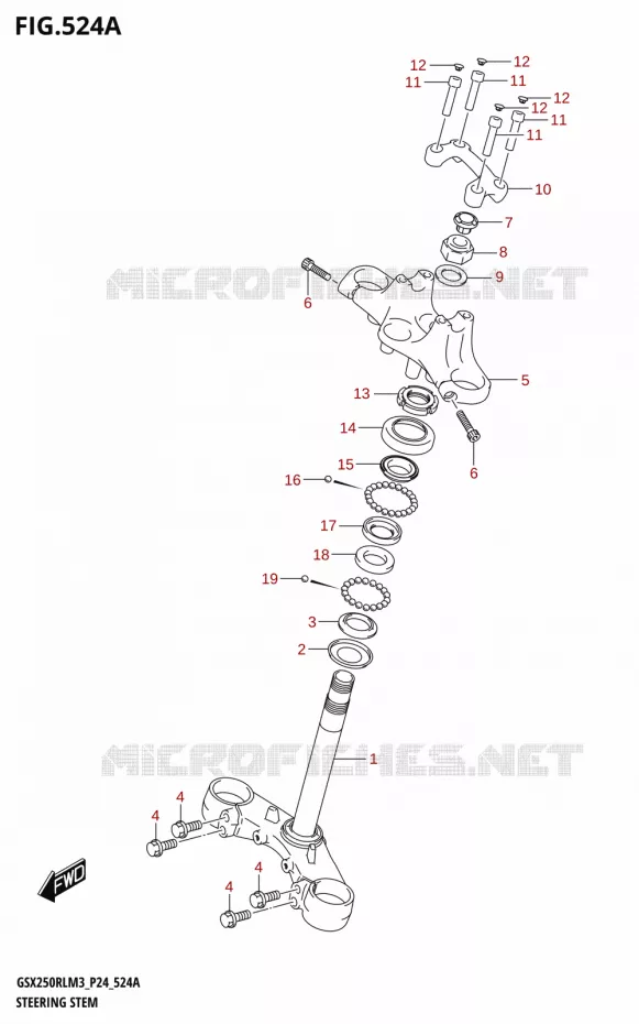 COLONNE DE DIRECTION Suzuki MOTO 250 GSX-R 2023  GSX250RL M3 (P24)