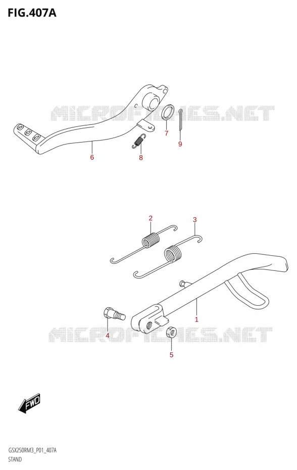 BEQUILLE Suzuki MOTO 250 GSX-R 2023  GSX250RRLJ M3 (P01)