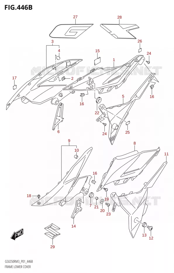 CARENAGES INFERIEURS (GSX250RRLZ:M3:P01) Suzuki MOTO 250 GSX-R 2023  GSX250RRLJ M3 (P01)