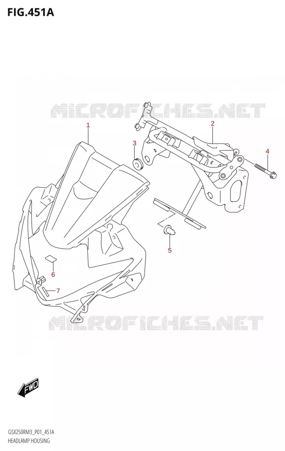 ENTOURAGE DE PHARE Suzuki MOTO 250 GSX-R 2023  GSX250RRLJ M3 (P01)