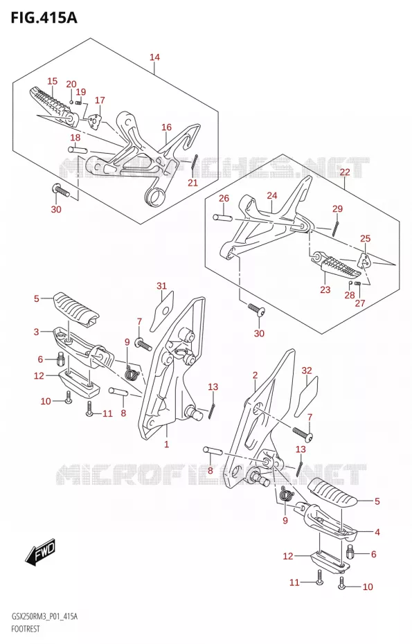 REPOSE PIEDS Suzuki MOTO 250 GSX-R 2023  GSX250RRLJ M3 (P01)