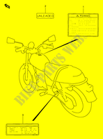 ETIQUETTE D'AVERTISSEMENT (MODELE V/W/X/Y) pour Suzuki TU 250 1998
