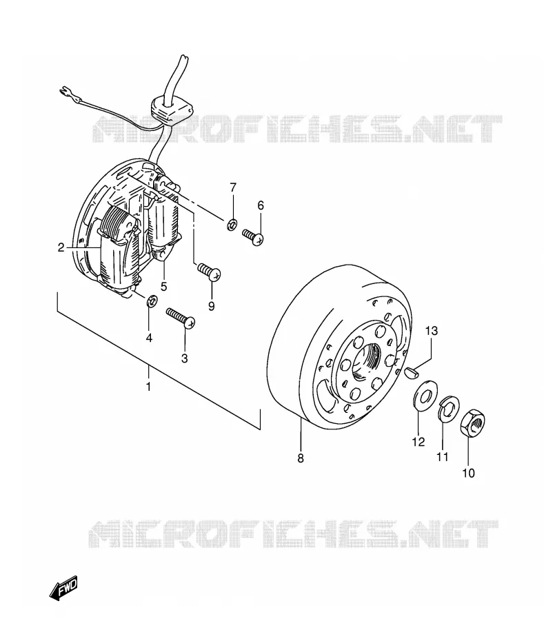 ALLUMAGE ROTOR - STATOR (MODELE R P9) Suzuki MOTO 125 TS-ER 1994  TS125ERCR(E1)