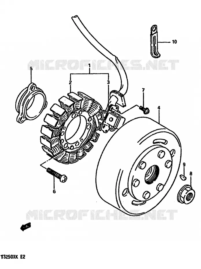 ALLUMAGE ROTOR - STATOR Suzuki MOTO 250 TS-X 1986  TS250XG(E/G/H/J/K)