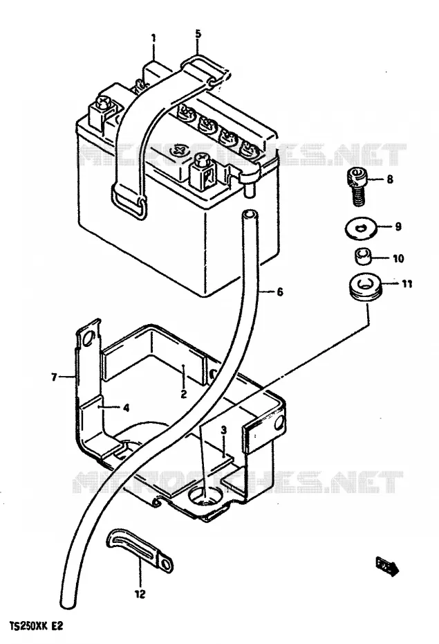 BATTERIE Suzuki MOTO 250 TS-X 1987  TS250XH(E/G/H/J/K)
