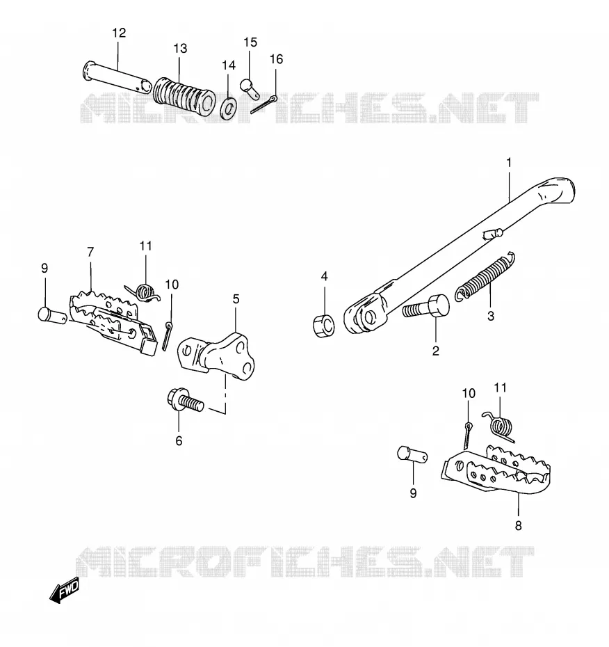 BEQUILLE - REPOSE PIED (E18) Suzuki MOTO 125 TS-ER 1992  TS125ERCN(E1)