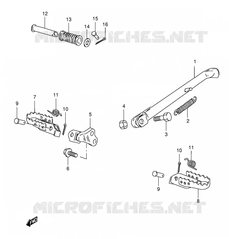 BEQUILLE - REPOSE PIED Suzuki MOTO 125 TS-ER 1982  TS125ERZ(E1)