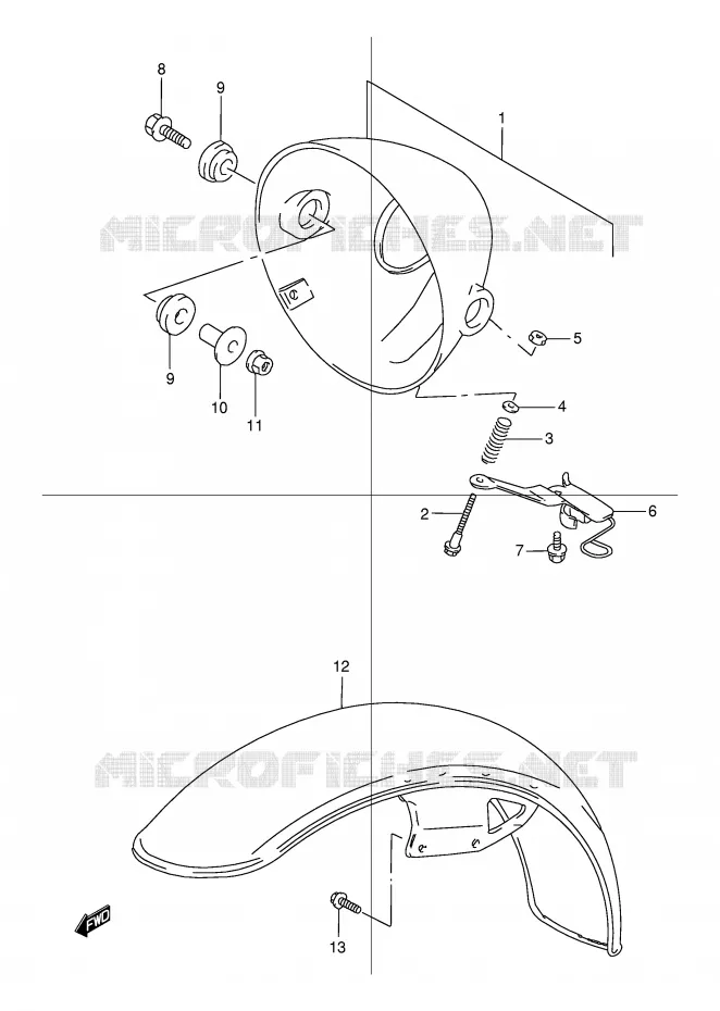 BOL DE PHARE Suzuki MOTO 125 TU 1999  TU125X(E2)