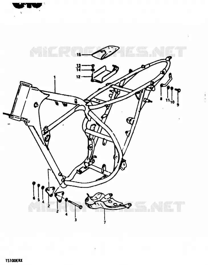 CADRE Suzuki MOTO 100 TS-ER 1999  TS100ERX(T/X)
