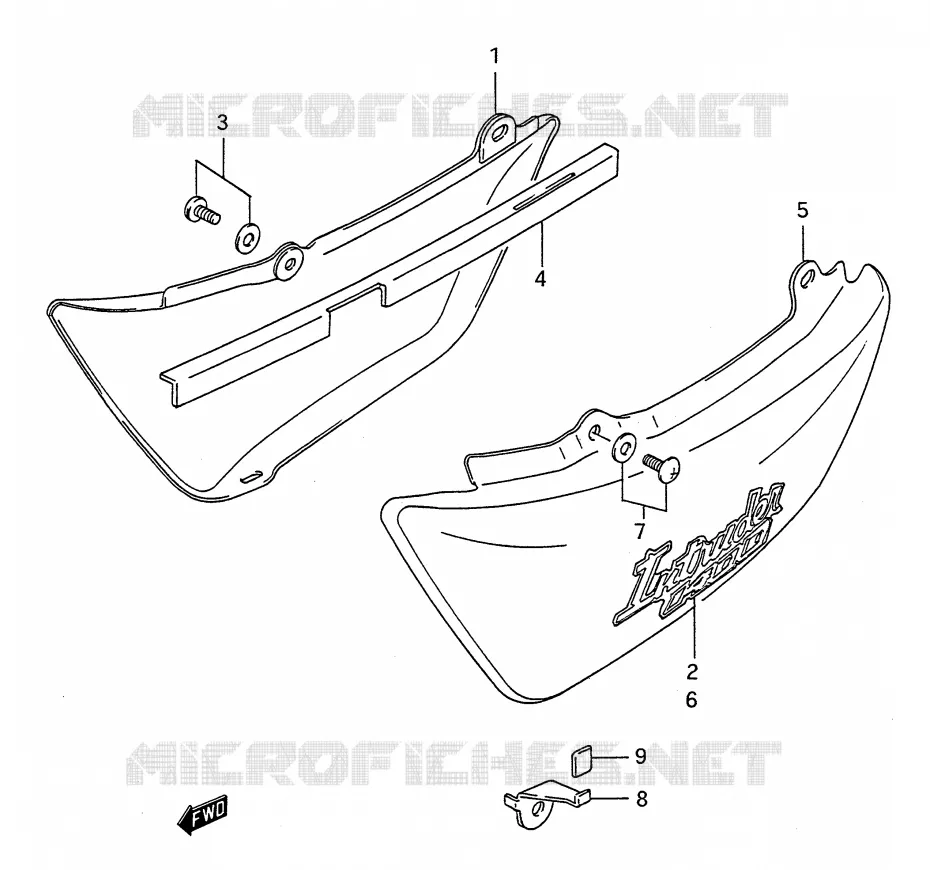 CARENAGES ARRIERE  (MODELE N/P/R) Suzuki MOTO 1400 INTRUDER 1992  VS1400GLFN(E28)