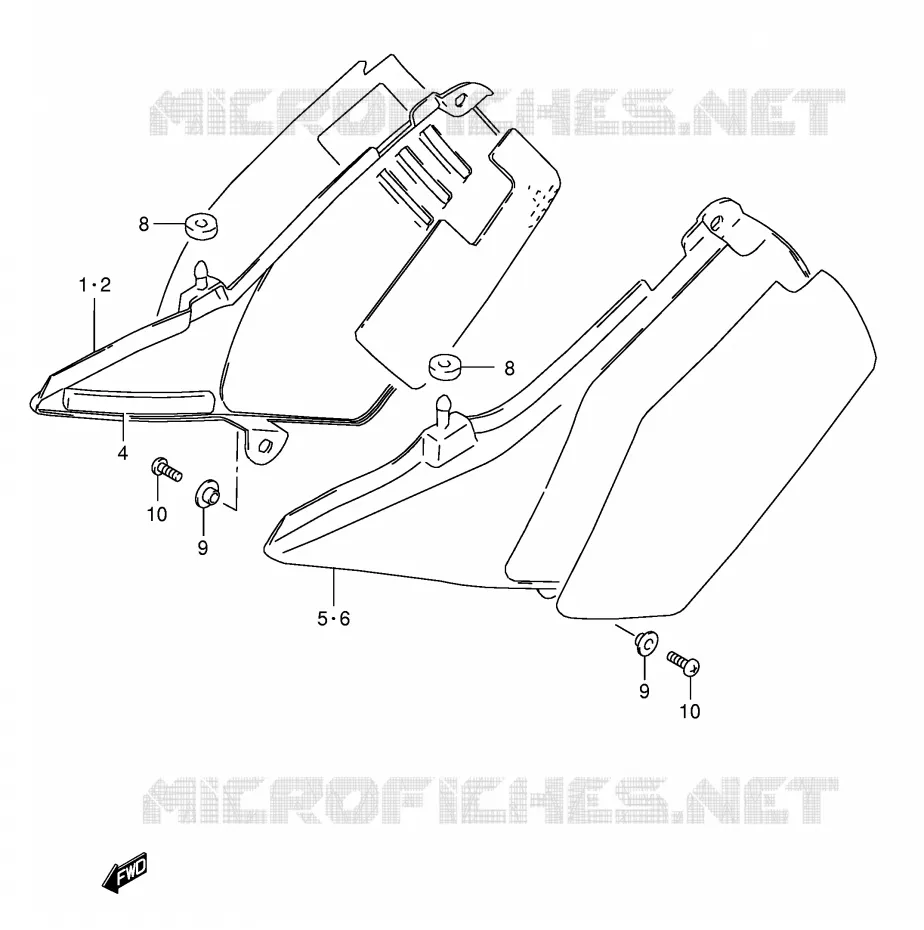 CARENAGES ARRIERE  (MODELE N/R P9) Suzuki MOTO 125 TS-ER 1994  TS125ERCR(E1)