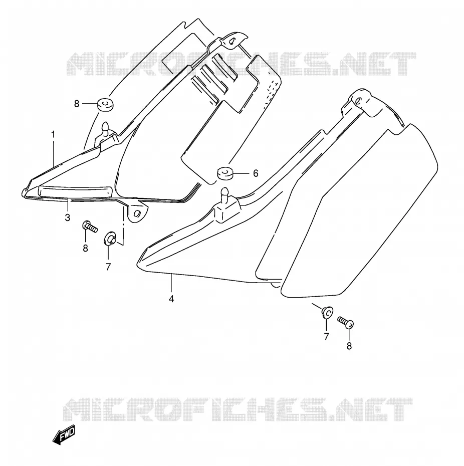 CARENAGES ARRIERE  (MODELE R P31) Suzuki MOTO 125 TS-ER 1990  TS125ERL(E1)