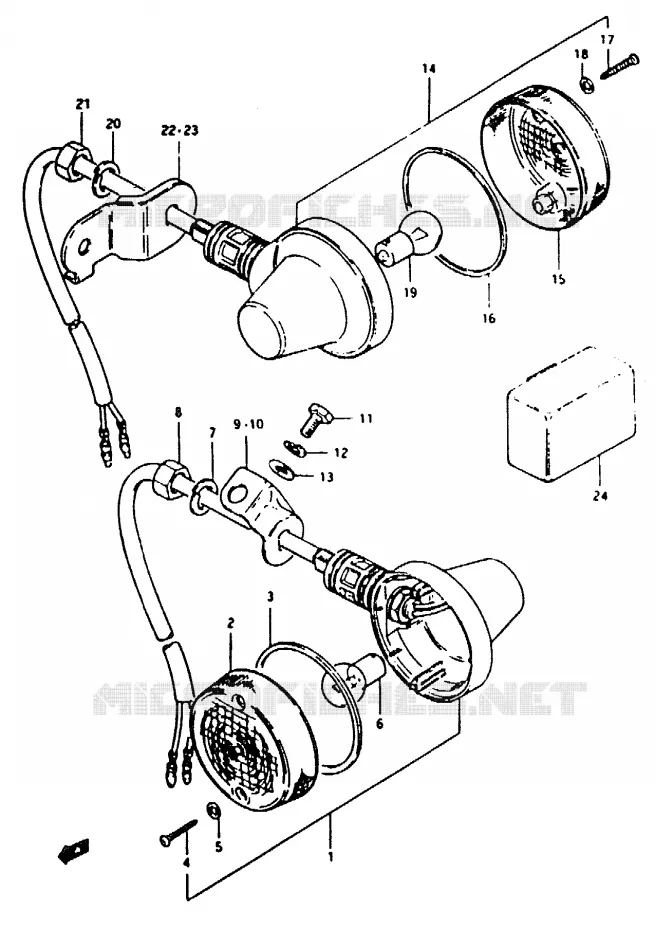 CLIGNOTANTS Suzuki MOTO 50 TS-ER 1982  TS50ERKDBZ(Z/D)