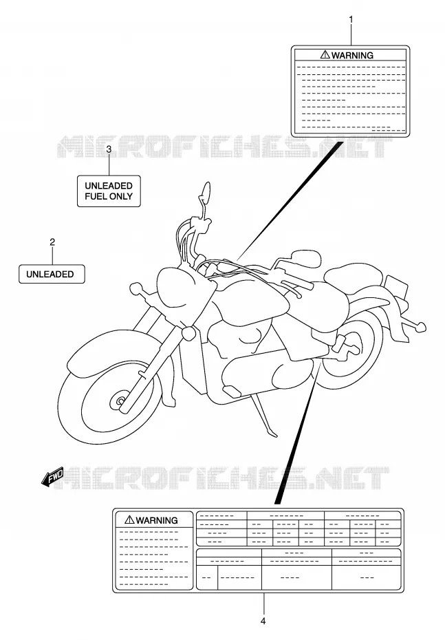 ETIQUETTE (MODELE K1/K2) Suzuki MOTO 800 VOLUSIA 2003  VL800ZK3(E2)