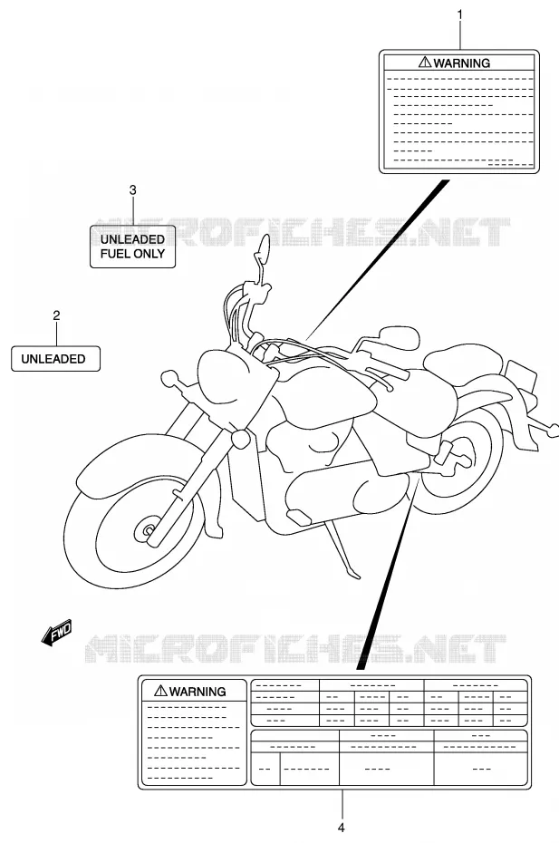 ETIQUETTE (MODELE K3/K4/K5) Suzuki MOTO 800 VOLUSIA 2005  VL800K5(E2)