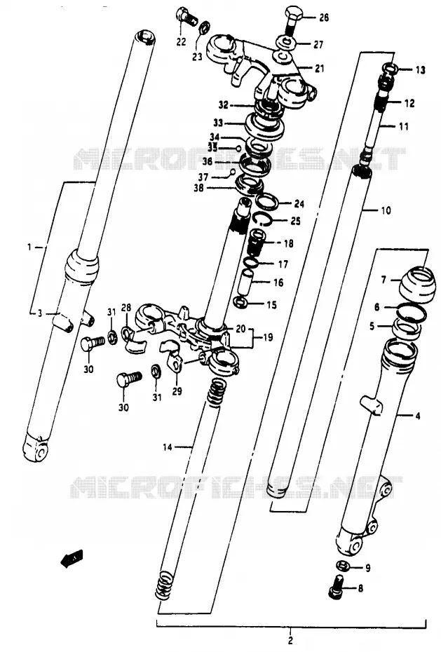FOURCHE AVANT Suzuki MOTO 50 Autres-modeles 1994  TV50R(M/R)