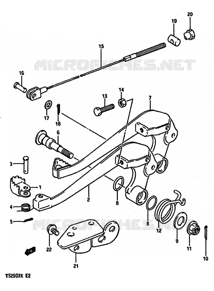 FREIN ARRIERE Suzuki MOTO 250 TS-X 1989  TS250XK(E/G/H/J/K)