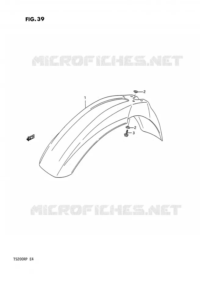 GARDE BOUE AVANT Suzuki MOTO 200 TS-R 1993  TS200RP(E4)