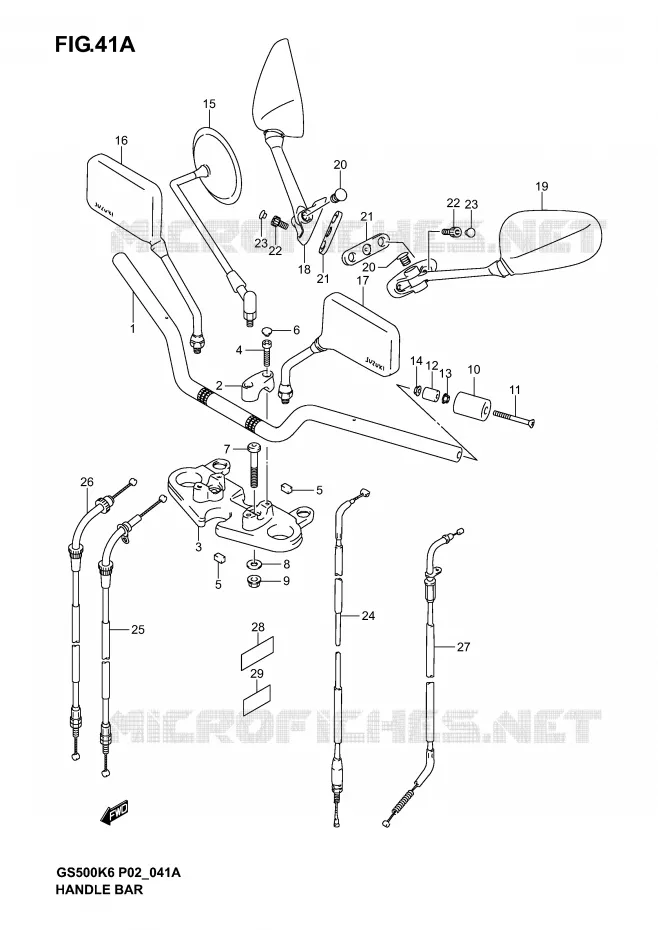 GUIDON (MODELE K4/K5/K6) Suzuki MOTO 500 GS-F 2005  GS500FK5(P19)